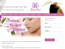 Tablet Screenshot of essenzaescape.com